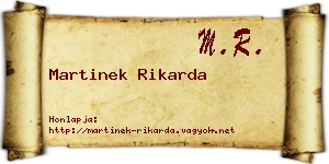 Martinek Rikarda névjegykártya